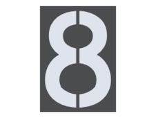 Pickup Home 3D Milan - Étiquette autocollante 100 mm - Chiffre 8 - gris