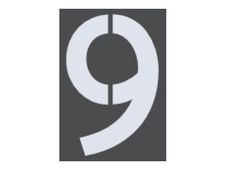 Pickup Home 3D Milan - Étiquette autocollante 100 mm - Chiffre 9 - gris