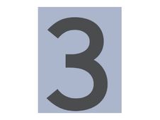 Pickup Home 3D Rio - Étiquette autocollante 60 mm - Chiffre 3 - gris