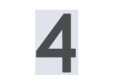 Pickup Home 3D Rio - Étiquette autocollante 60 mm - Chiffre 4 - gris