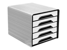 CEP Gloss - Module de classement 5 tiroirs - blanc/noir
