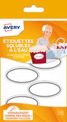 Avery - 18 Étiquettes solubles ovales blanches - 29 x 55 mm