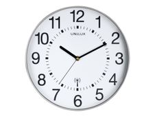 Unilux - Horloge Wave - mécanisme radio pilotée - 30 cm - gris métal