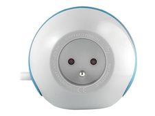 WATT & CO WATTBALL - Multiprise 3 prises - 2 prises 16A + 1 prise 6A + 2 USB - blanc/bleu