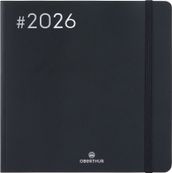 Flex - Agenda 1 semaine sur 2 pages - 16 x 16 cm - noir - Oberthur