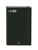 Agenda à élastique Flex - 1 semaine sur 2 pages - 17 x 24,5 cm - noir - Oberthur