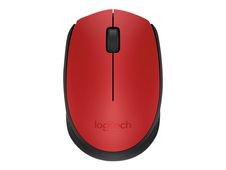 Logitech M171 - ratón - 2.4 GHz - negro, rojo