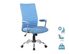 Fauteuil de bureau BRISTOL - accoudoirs fixes  - Bleu