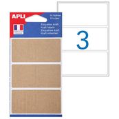 Apli Agipa - 12 Étiquettes kraft permanentes - 75 x 34 mm
