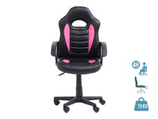 Fauteuil gamer ANZIO - accoudoirs fixes - noir et rose