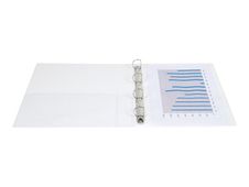 Exacompta Kreacover - Classeur à anneaux personnalisable - Dos 30 mm - A4 Maxi - pour 200 feuilles - blanc - 2 pochettes extérieures