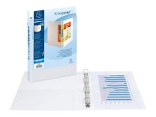Exacompta Kreacover - Classeur à anneaux personnalisable - Dos 25 mm - A4 Maxi - blanc - 2 pochettes extérieures