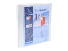 Exacompta Kreacover - Classeur à anneaux personnalisable - Dos 20 mm - A4 Maxi - blanc - 2 pochettes extérieures