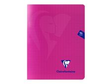Clairefontaine Mimesys - Cahier polypro 17 x 22 cm - 96 pages - grands carreaux (Seyes) - rose