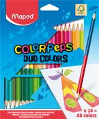 Maped Color'Peps Duo - Lápiz de punta doble - colores surtidos - 2.9 mm / 2.9 mm - estándar / estándar (paquete de 24)