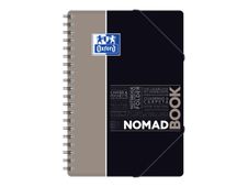 Oxford Etudiants - Cahier Nomadbook B5 (19 x 25 cm) avec pochettes 3 rabats - 160 pages - grands carreaux (Seyes) - double spirale - disponible dans différentes couleurs