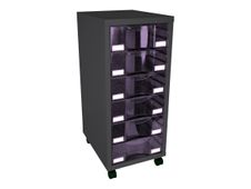 Module de rangement à roulettes 6 tiroirs - anthracite/prune