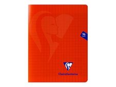 Clairefontaine Mimesys - Cahier polypro 17 x 22 cm - 48 pages - grands carreaux (Seyes) - rouge