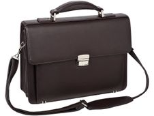 Oberthur Bradford - Cartable rigide 2 compartiments - marron - 29 x 38 x 13 cm