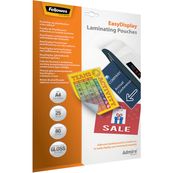 Fellowes - 25 pochettes de plastification A4 (216 x 303 mm) - 80 microns - brillantes dos adhésif