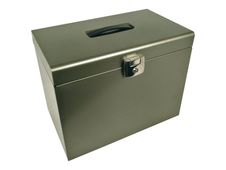 Pierre Henry - Classeur ménager en métal (valisette) avec 5 dossiers suspendus - gris souris