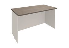 Banque d'accueil LUMINA - sans réhausse - L100 x H75 x P80 cm - Finition chêne gris/blanc
