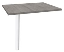 Extension IDRA/DUAL sur pied tube - 80 x 60 cm - Pied blanc - plateau imitation Chêne gris