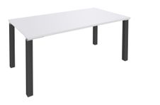 Bureau droit EXPRIM - L140 cm - Plateau Blanc perle - Pieds carbone