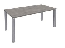 Bureau droit EXPRIM - L180 cm - Plateau imitation Chêne gris - Pieds alu