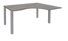 Bureau compact EXPRIM - L180 cm - Retour droite - Plateau imitation Chêne gris - Pieds alu (Pieds de renfort obligatoire à rajouter - non inclus)