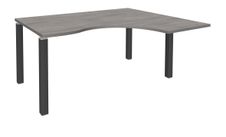 Bureau compact EXPRIM - L180 cm - Retour droite - Plateau imitation Chêne gris - Pieds carbone (Pieds de renfort obligatoire à rajouter - non inclus)