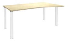 Bureau Vague EXPRIM - L140 cm - Retour droite - Plateau imitation Erable - Pieds blanc