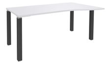 Bureau Vague EXPRIM - L160 cm - Retour droite - Plateau Blanc perle - Pieds carbone