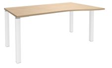 Bureau Vague EXPRIM - L160 cm - Retour droite - Plateau imitation Chêne clair - Pieds blanc