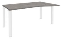 Bureau Vague EXPRIM - L160 cm - Retour droite - Plateau imitation Chêne gris - Pieds blanc
