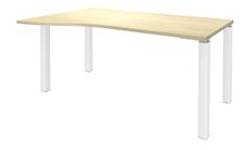 Bureau Vague EXPRIM - L160 cm - Retour gauche - Plateau imitation Erable - Pieds blanc