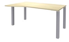 Bureau Vague EXPRIM - L160 cm - Retour gauche - Plateau imitation Erable - Pieds alu