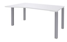Bureau Vague EXPRIM - L160 cm - Retour gauche - Plateau Blanc perle - Pieds alu