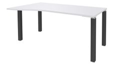 Bureau Vague EXPRIM - L160 cm - Retour gauche - Plateau Blanc perle - Pieds carbone