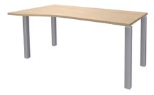 Bureau Vague EXPRIM - L160 cm - Retour gauche - Plateau imitation Chêne clair - Pieds alu