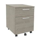 Caisson mobile EXPRIM/LOFTER/LEVEL - L43 x H56 x P60 cm - 2 tiroirs dont 1 DS - Imitation Chêne gris