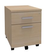 Caisson mobile LEVEL/STEELY/WOODY - L43 x H56 x P60 cm - 2 tiroirs dont 1 DS - imitation Chêne clair