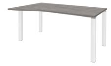 Bureau Vague EXPRIM - L160 cm - Retour gauche - Plateau imitation Chêne gris - Pieds blanc