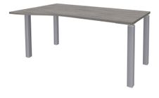 Bureau Vague EXPRIM - L160 cm - Retour gauche - Plateau imitation Chêne gris - Pieds alu