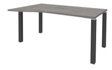 Bureau Vague EXPRIM - L160 cm - Retour gauche - Plateau imitation Chêne gris - Pieds carbone