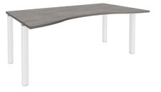Bureau vague symétrique EXPRIM - L180 cm - Plateau imitation Chêne gris - Pieds blanc