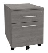 Caisson mobile EXPRIM/LOFTER/LEVEL - L43 x H56 x P60 cm - 2 tiroirs dont 1 DS - Imitation Chêne gris