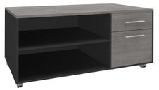 Console mobile EXPRIM/LOFTER/LEVEL - L120 x H63 x P60 cm - 2 tiroirs dont 1 DS - coté anthracite - finition façade et dessus imitation Chêne gris