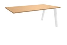 Bureau simple STEELY - L120 cm - Bureau suivant - Pieds blanc - plateau imitation Hêtre