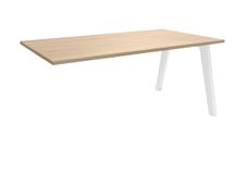 Bureau simple STEELY - L180 cm - Bureau suivant - Pieds blanc - plateau imitation Chêne clair